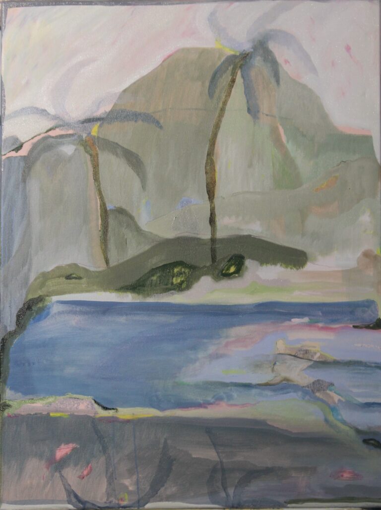 Federica Giulianini, All’infuori (della riva), 2022, tecnica mista su tela, cm 70x50, collezione privata