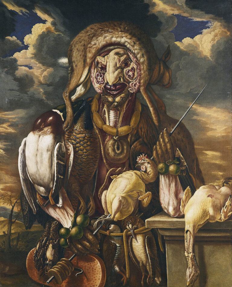 Antonio Rasio, L'uomo delle carni, olio su tela, 116 x 94 cm. Collezione privata, courtesy Galleria Carlo Orsi