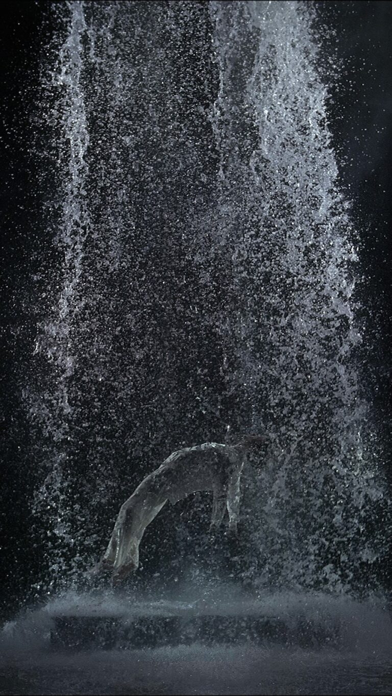 Bill Viola, Tristan's Ascension (the sound of a mountain under a waterfall), 2005