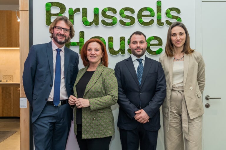 Brussels House - Patrick Bontinck (CEO di Visit Brussels), Ursula Jone Gandini, Guglielmo Pisana e Isabelle Grippa (CEO di Hub Brussels)