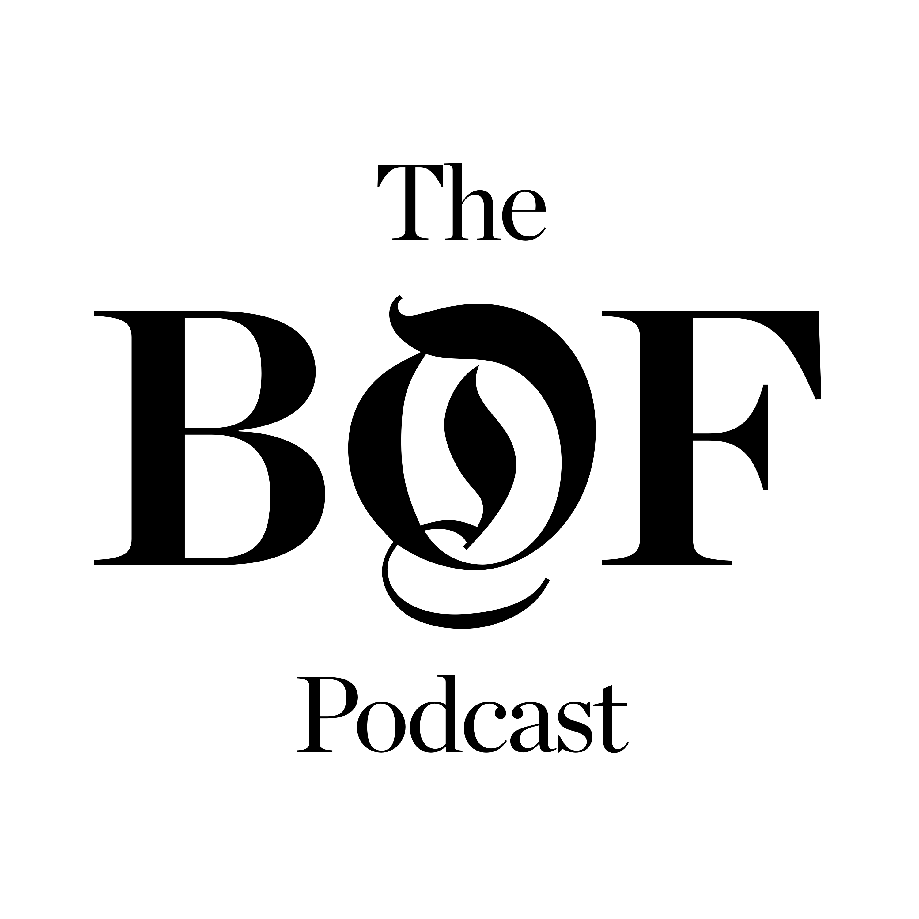 Copertina di The BOF Podcast, che riprende il noto simbolo del magazine digitale