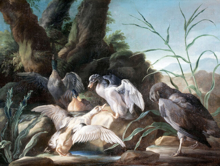 Giorgio Duranti, Uccelli acquatici, olio su tela, 57 x 79 cm. Collezione privata