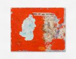 Henrik Olesen, Negative Positive Organ, 2022, oil on canvas, painting, butter, Edding 750, tape