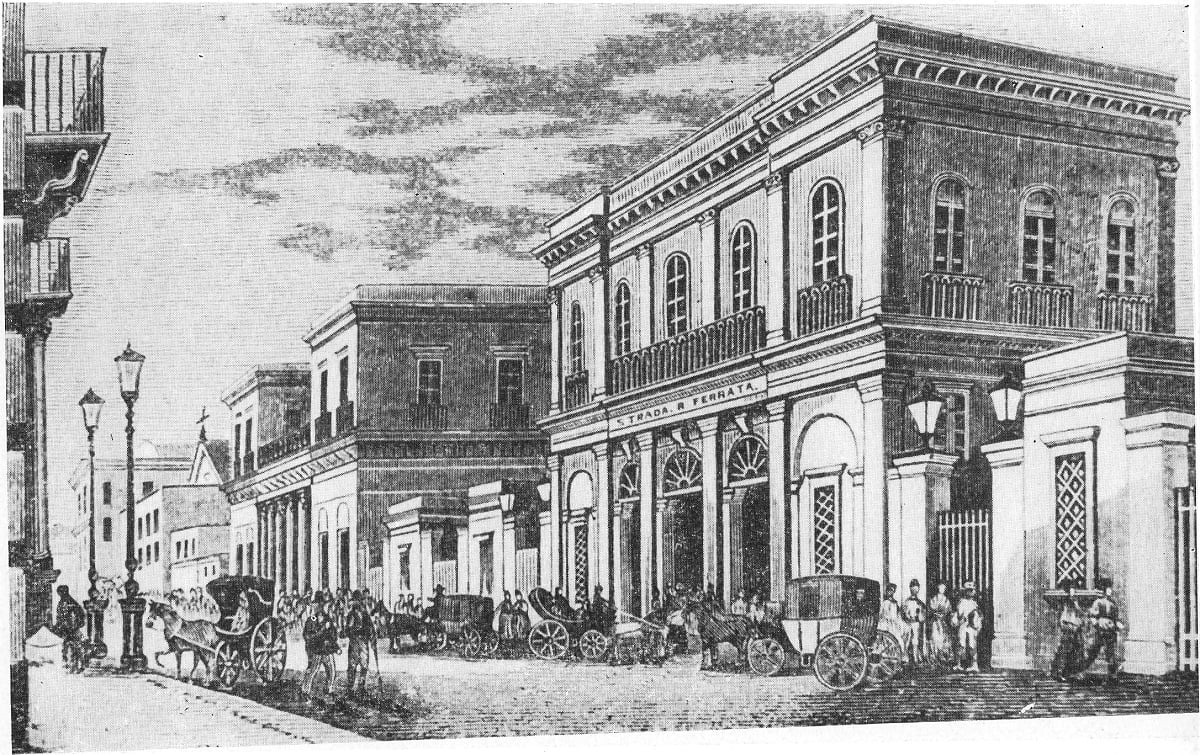 La stazione Bayard in una stampa del 1860, via Wikimedia Commons