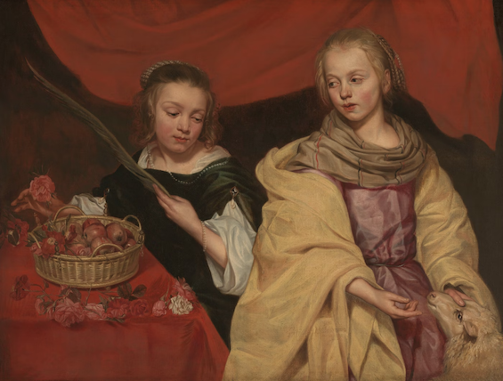 Michaelina Wautier, Two Girls as Saints Agnes and Dorothea, c.1650. Courtesy TEFAF