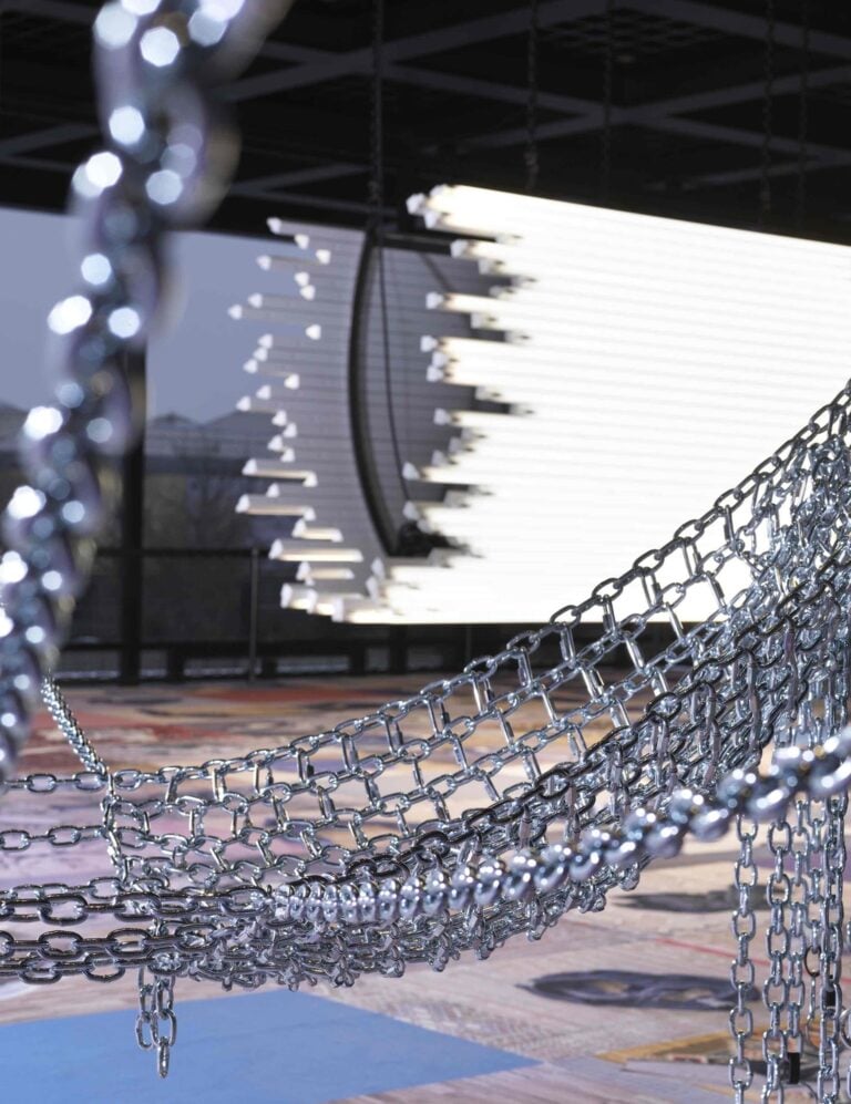 Monica Bonvicini, Light Me Black, 2009, installation view at Neue Nationalgalerie. Copyright the artist, VG Bild Kunst, Bonn, 2022; Nationalgalerie, Staatliche Museen zu Berlin; Jens Ziehe