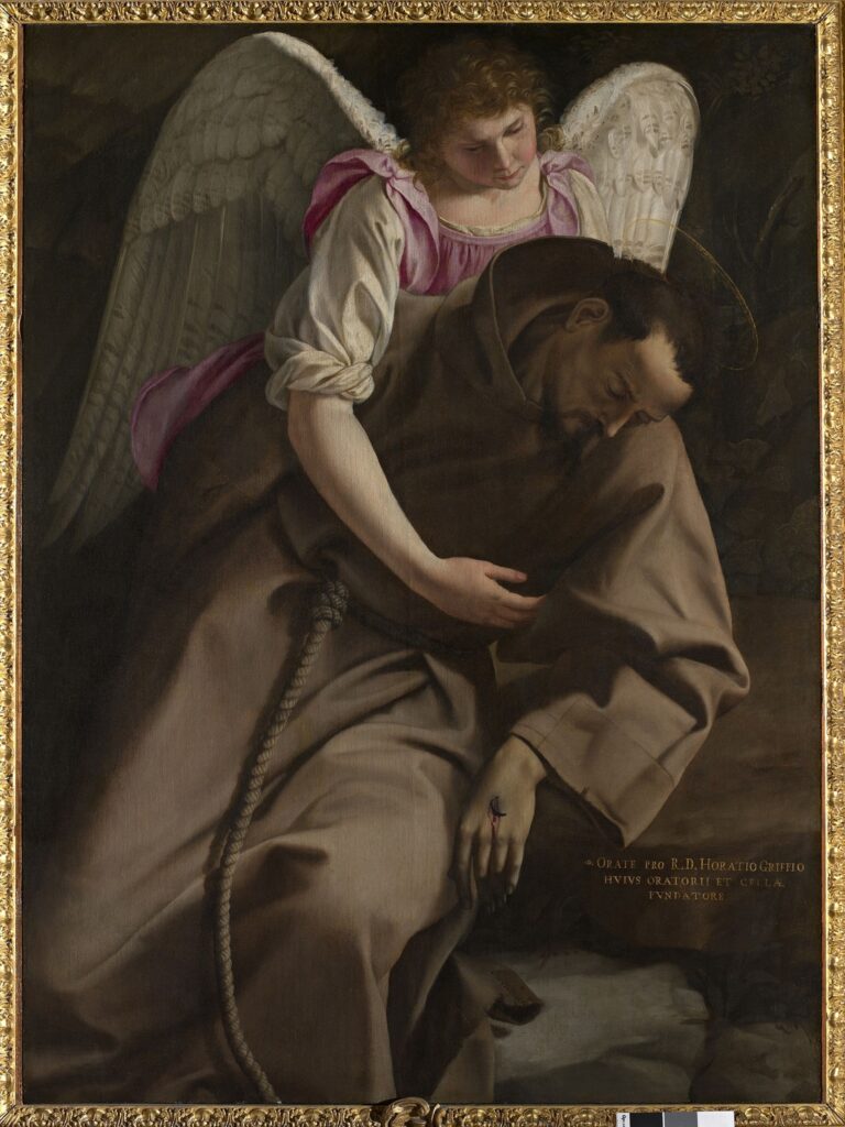 Orazio Gentileschi (Pisa, 1563 - Londra, 1639), San Francesco sorretto da un angelo,1610-1612, Olio su tela. Roma, Gallerie Nazionali di Arte Antica, Palazzo Barberini