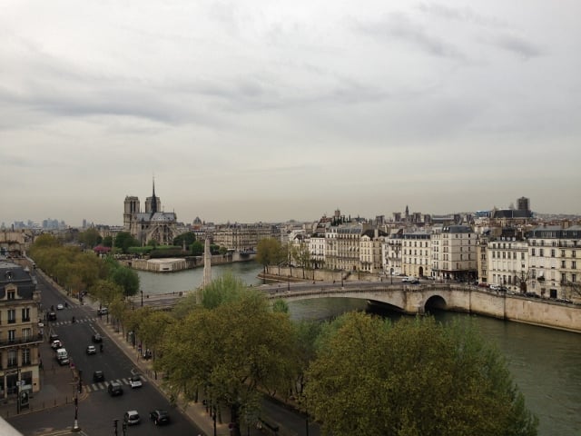 Veduta dalla terrazza dell'Istituto del Mondo Arabo di Parigi