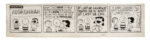 Charles M. Schulz, Peanuts 1957. Matita e china su carta, striscia giornaliera del 10 gennaio 1957 17,5 x 73,2 cm. Firmata in basso a destra, datata al centro. Stima €8.000 €16.000