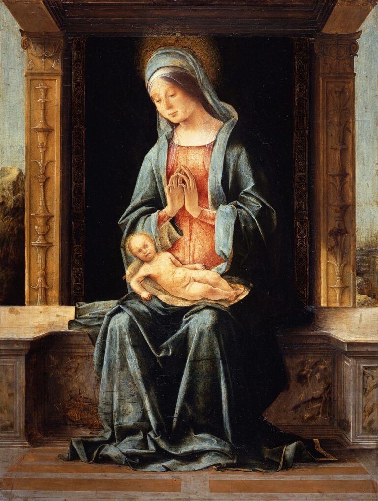 Ercole de’ Roberti, Madonna con il Bambino, 1495, olio su tavola, cm 33 x 25 Berlino, Gemäldegalerie, Staatliche Museen zu Berlin