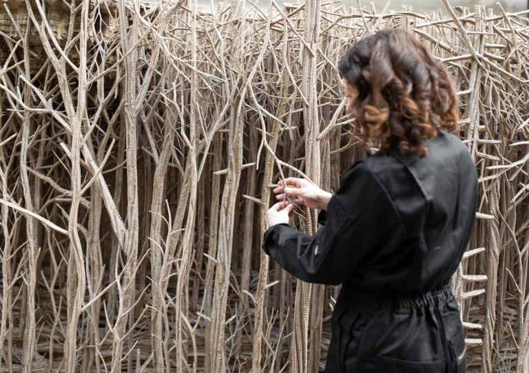 Eva Jospin at work in her studio. Photo Flavien Prioreau