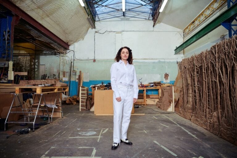 Eva Jospin portrait in her parisian workshop, 2022. Photo Flavien Prioreau
