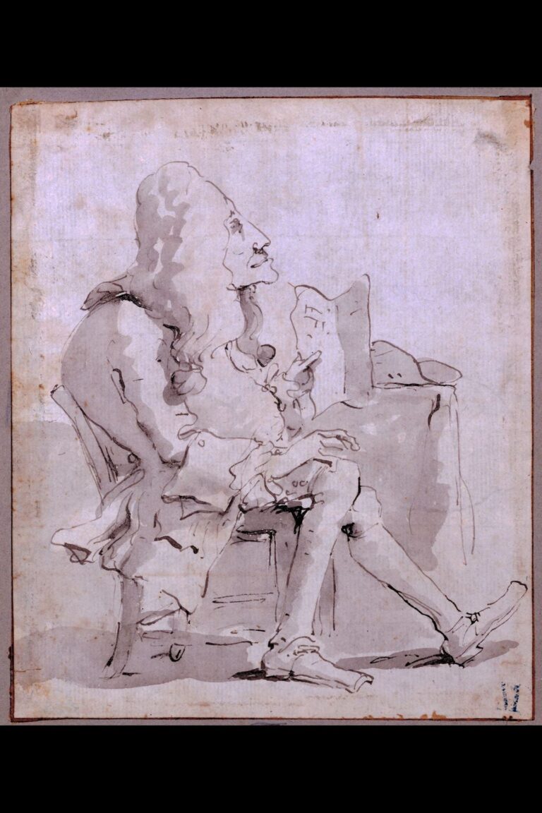 Giambattista Tiepolo (1696-1770), Caricatura di gentiluomo con parrucca, 1755-1760, Gabinetto dei Disegni, Castello Sforzesco, Milano © Gabinetto dei Disegni, Castello Sforzesco, Milano