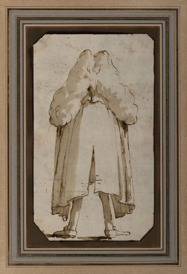 Giambattista Tiepolo (1696-1770), Caricatura di uomo gobbo in piedi e di spalle, Collezione privata ©Matteo De Fina