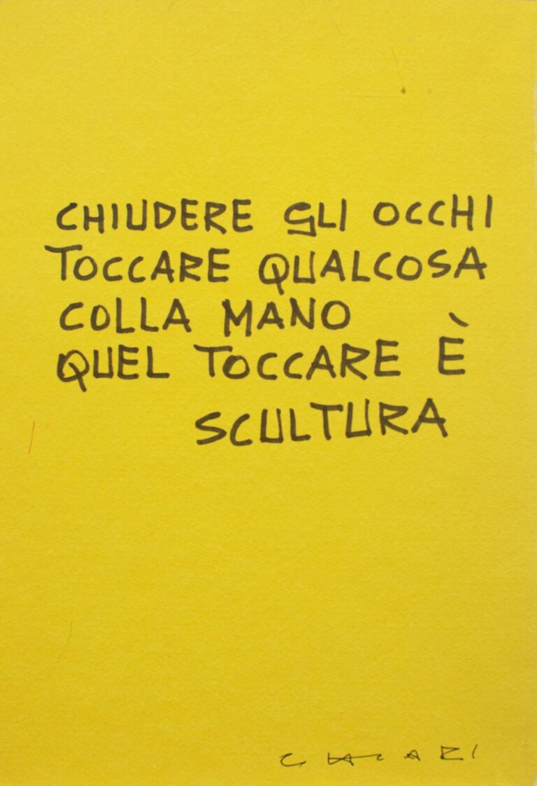 Giuseppe Chiari, Chiudere gli occhi.., 1999, pennarello su carta, cm 25x18, Courtesy Viasaterna e Frittelli Arte Contemporanea