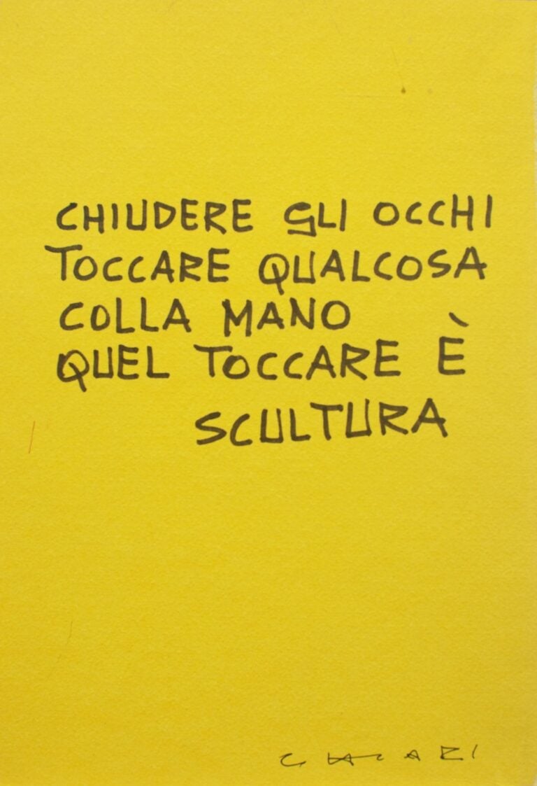 Giuseppe Chiari, Chiudere gli occhi.., 1999, pennarello su carta, cm 25x18, Courtesy Viasaterna e Frittelli Arte Contemporanea