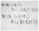 Giuseppe Chiari, Non siamo più artisti non siamo più niente, 1973, tecnica mista, cm 195x290, Collezione Walter Baldi