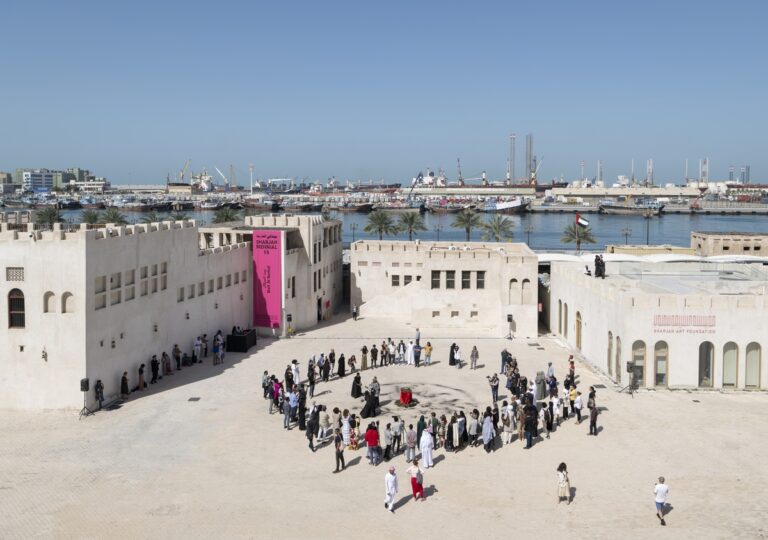 Helina Metaferia, The Willing, 2023. Performance view Sharjah Biennial 15, Arts Square, 2023. Photo Shanavas Jamaluddin