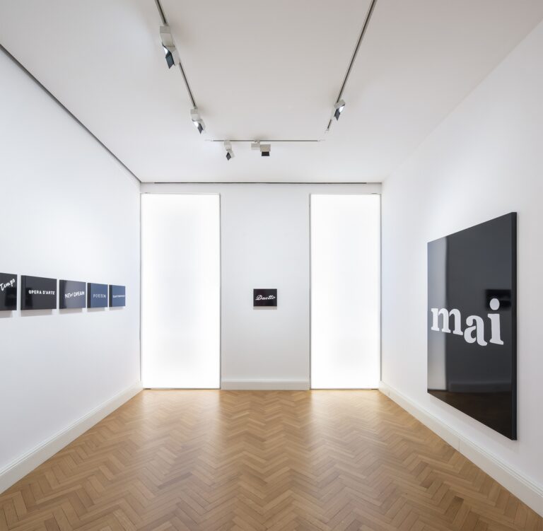Installation view, Duetto, Luca Massaro e Giuseppe Chiari, Courtesy Viasaterna. Photocredits Carola Merello