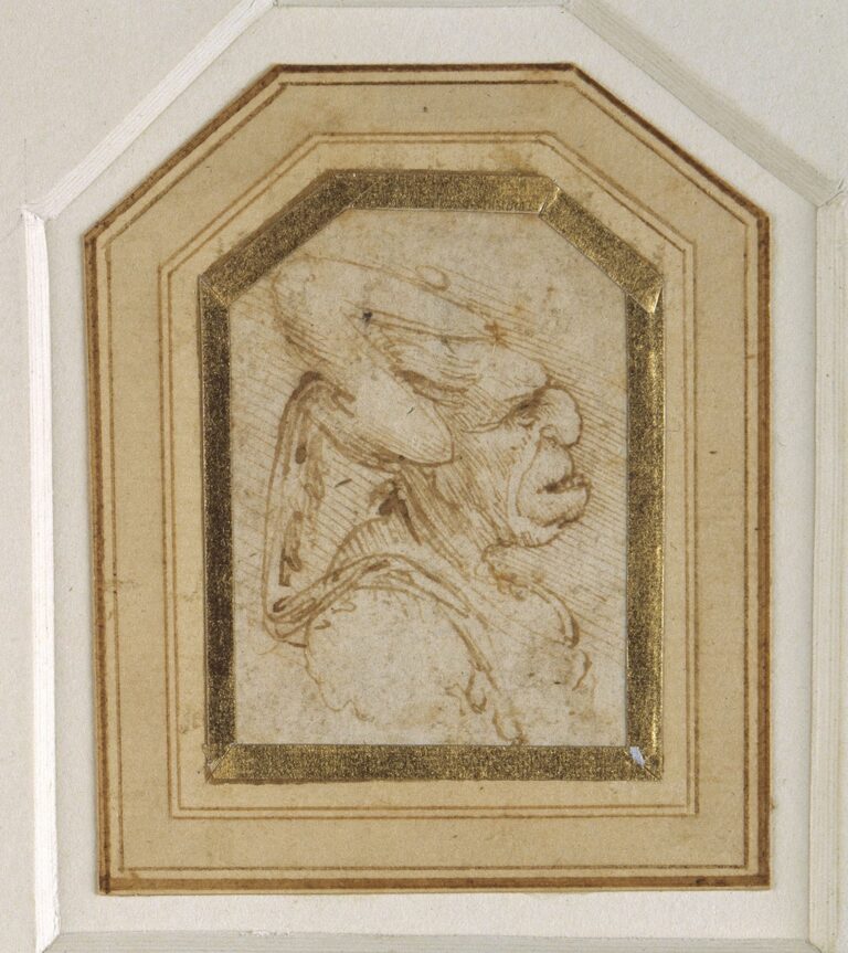Leonardo da Vinci (1452-1519), Testa grottesca, 1495-1505 circa ©The Devonshire Collections, Chatsworth. Reproduced by permission of Chatsworth Settlement Trustees