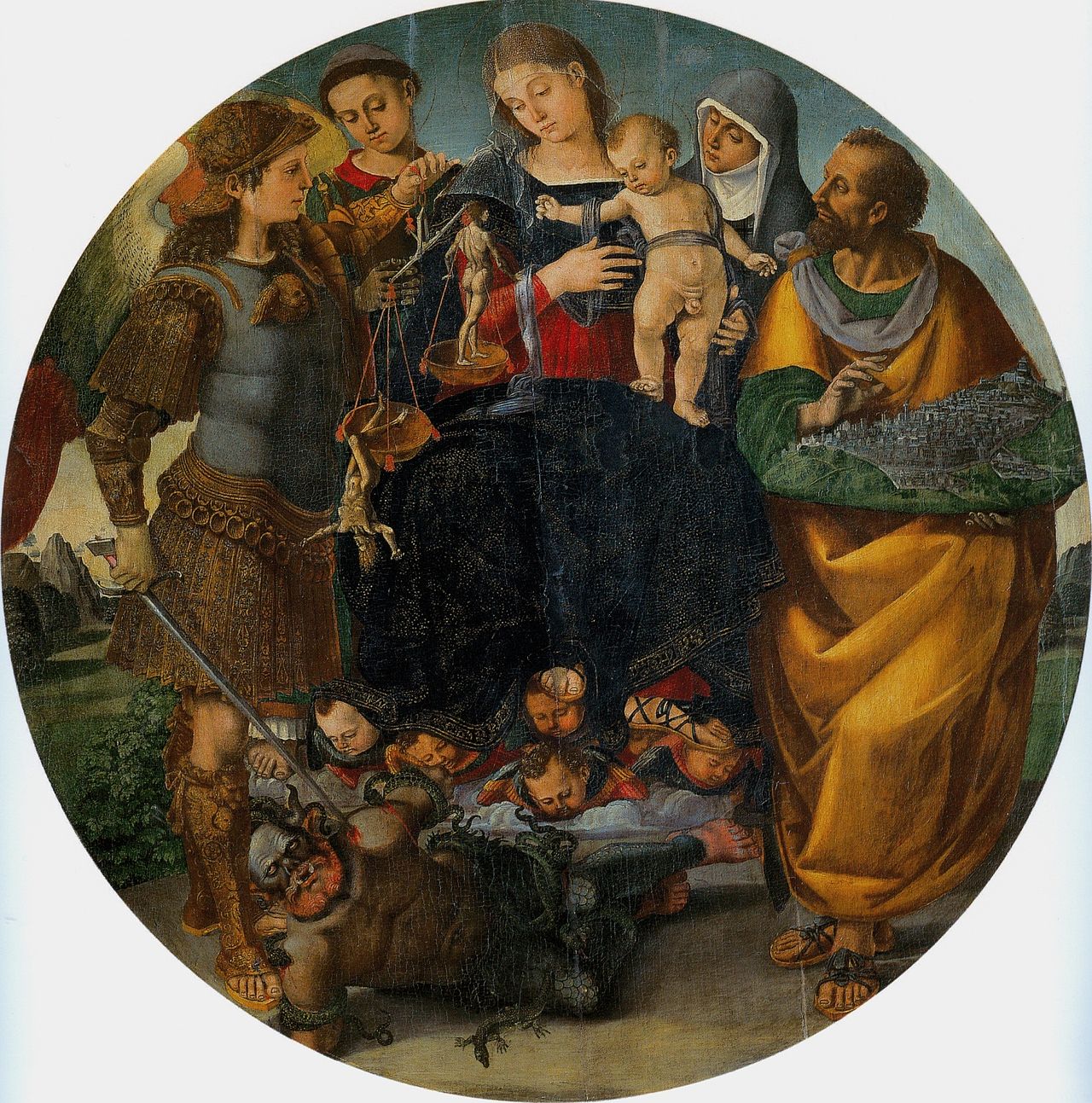 Luca Signorelli, Madonna con bambino e santi protettori di Cortona