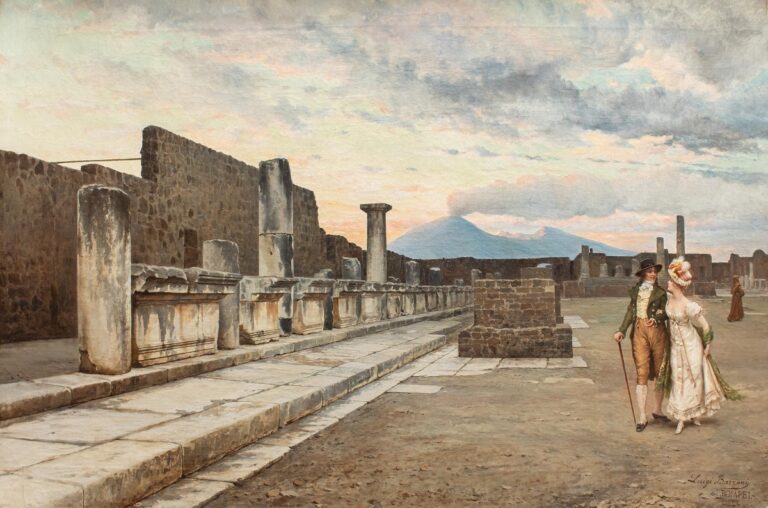 Luigi Bazzani, Il Foro a Pompei, s.d., olio su tela