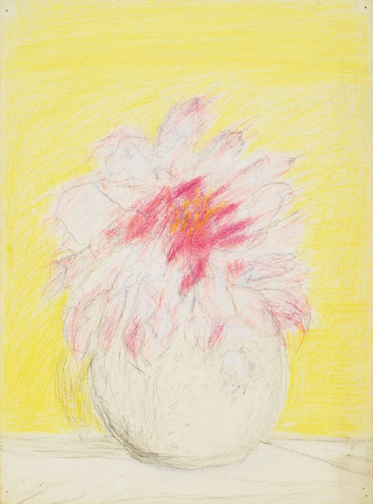Marthe Solange, Vase de fleurs fond jaune, s.d., Collection particulière © Musée Bonnard, Yves Inchiermann