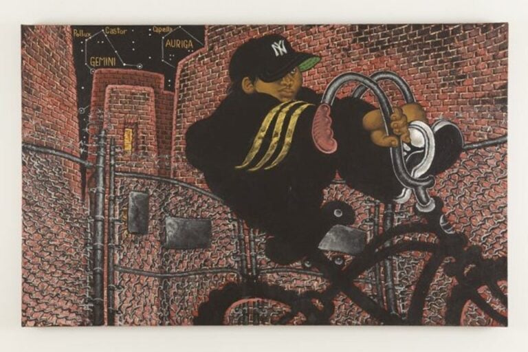 Martin Wong, Untitled (Bicycle Boy), 1997 98. © Estate of Martin Wong. Courtesy of William Lim c:o Living Limited, the Estate of Martin Wong and PPOW, New York