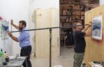 Orazio Battaglia e Paolo Assenza nello studio di Marco Emmanuele, 2022
