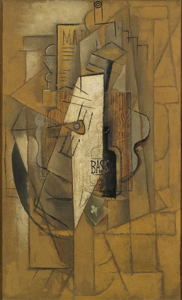 Pablo Picasso, La bouteille de Bass, 1912 1914, Museo del Novecento, Milano, SIAE