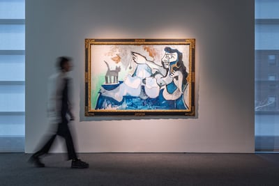 Pablo Picasso, Femme nue couchée jouant avec un chat. Courtesy Sotheby's