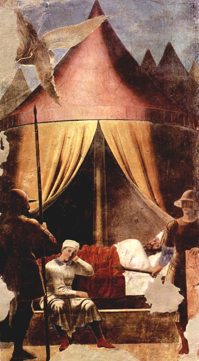 Piero della Francesca Sogno di Costantino Giornata Mondiale del Sonno. Le opere con gli addormentati più celebri della storia dell’arte