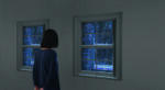 Leandro Erlich, Rain (1999), Metal structure, wood board, windows, bricklike interior, water circulation system, sound, and strobe light system, 244x140x50 cm