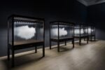 Leandro Erlich, The cloud (2021), Digital ceramic ink printed on ultra-clear glass, wooden case, and LED lights. Dimensions variable and different series