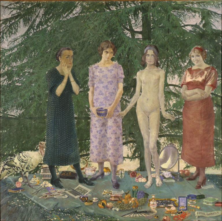 Felice Casorati, Le signorine, 1912, tecnica mista su tela. 2022 © Archivio Fotografico Fondazione Musei Civici di Venezia, Ca' Pesaro, acquisto del Comune di Venezia alla Biennale 1912 © Felice Casorati, by SIAE 2023