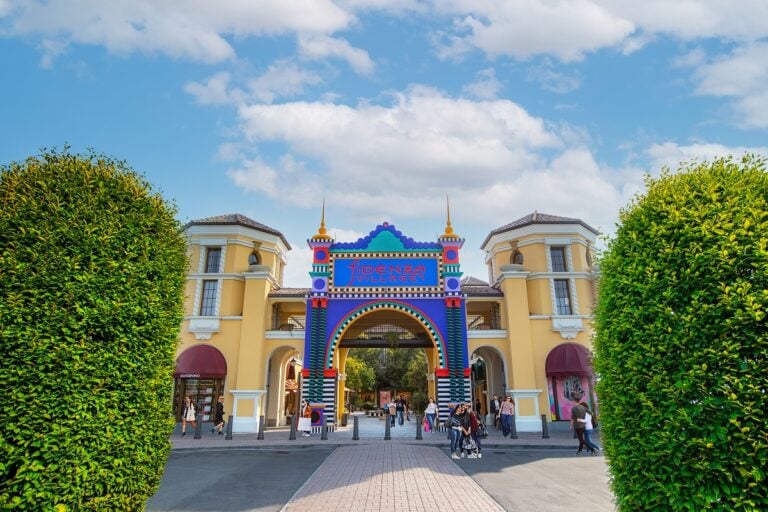 Fidenza Village - La Porta della Gioia, Camille Walala. Fidenza Village, 2021. © Courtesy of the artist