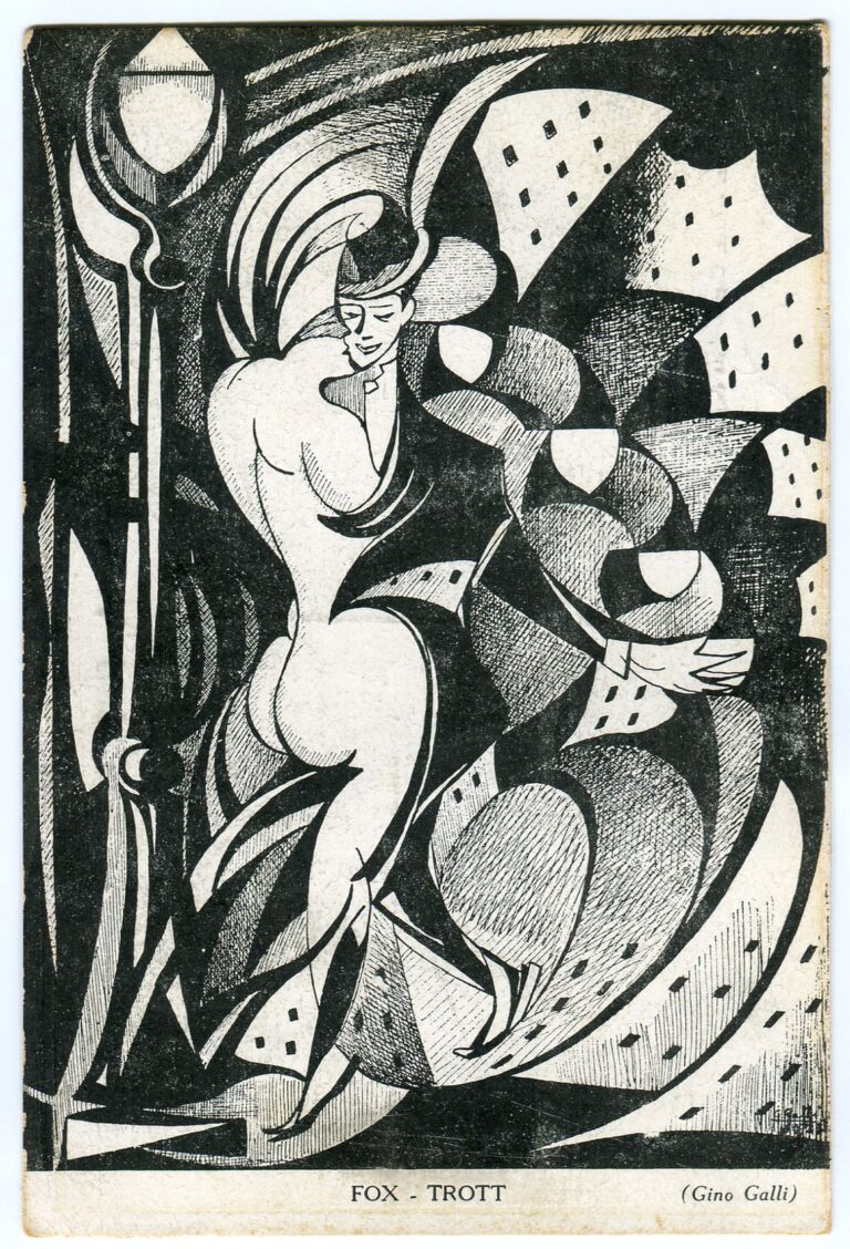 Fox trott, 1923, cartolina, Edit. Corporazione degli Artefici. Fondazione Echaurren Salaris, Roma