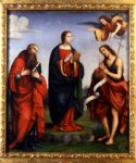 Francesco Raibolini detto il Francia, Annunciazione fra i santi Girolamo e Giovanni Battista, 1505-1510, olio su tavola, Bologna, Pinacoteca Nazionale