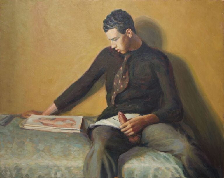 Gino Galli, Nudo di uomo (autoerotismo), 1920-21. Collezione privata, Roma