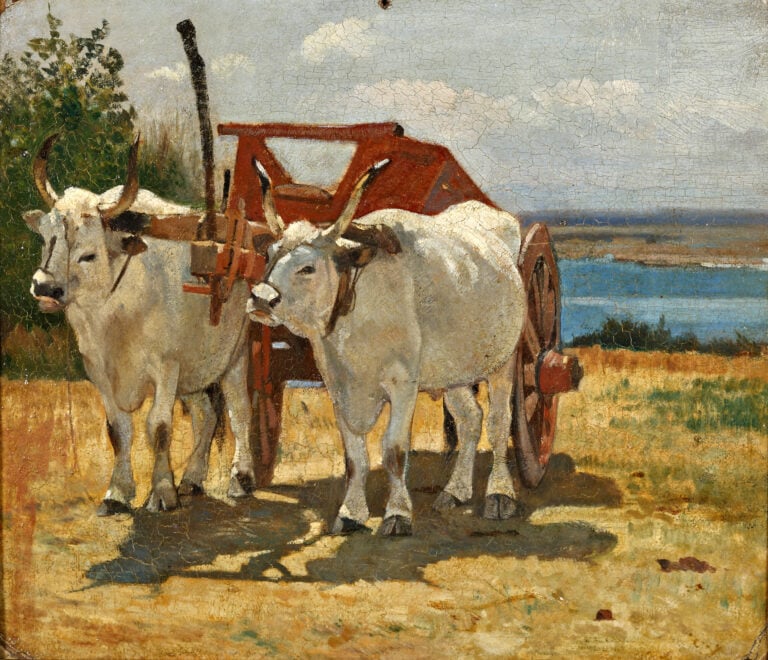 Giovanni Fattori, Bovi al carro 1868, Collezione Palazzo Foresti Carpi