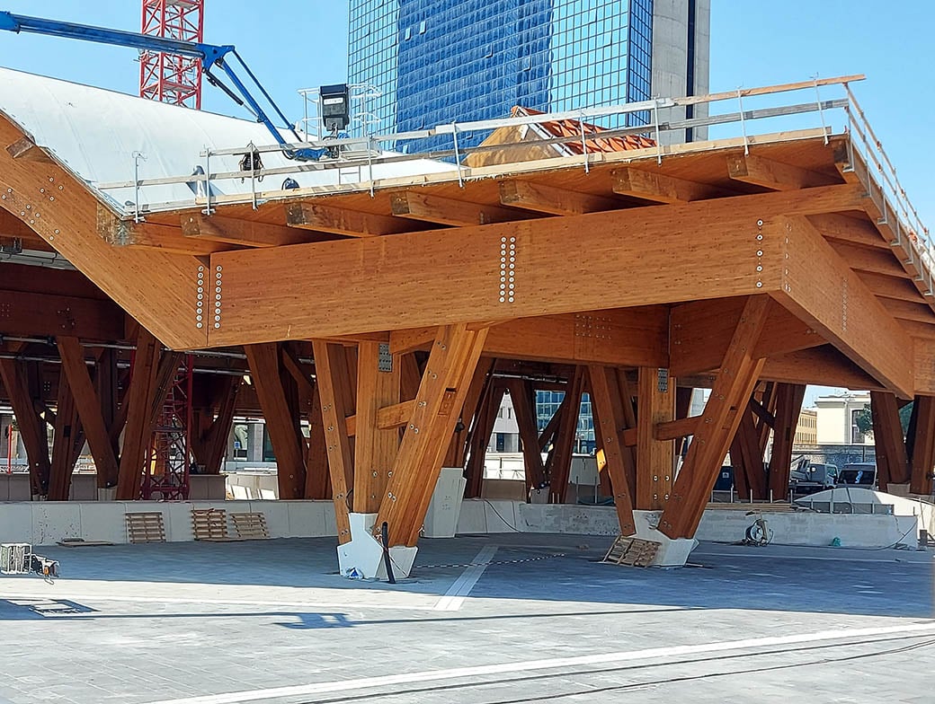 Il cantiere della stazione di Centro Direzionale; marzo 2023. Foto Carlo De Cristofaro