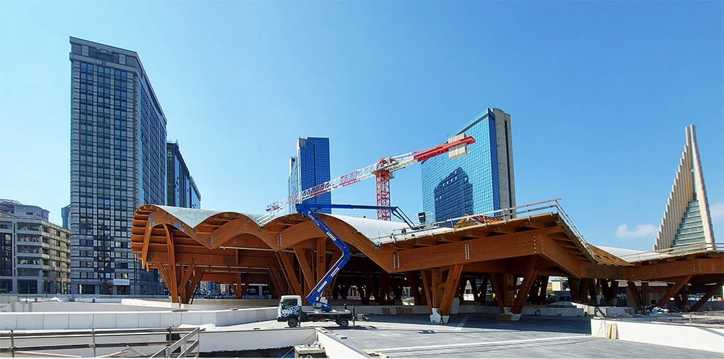 Il cantiere della stazione di Centro Direzionale; marzo 2023. Foto Carlo De Cristofaro