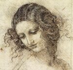 Leonardo da Vinci, Studio per la testa di Leda. Windsor, Raccolte Reali