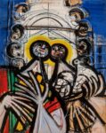 Luigi Spazzapan, Santi Cosma e Damiano con cattedrale barocca, 1950, tempera su cartone, Collezione Eugenio Giletti
