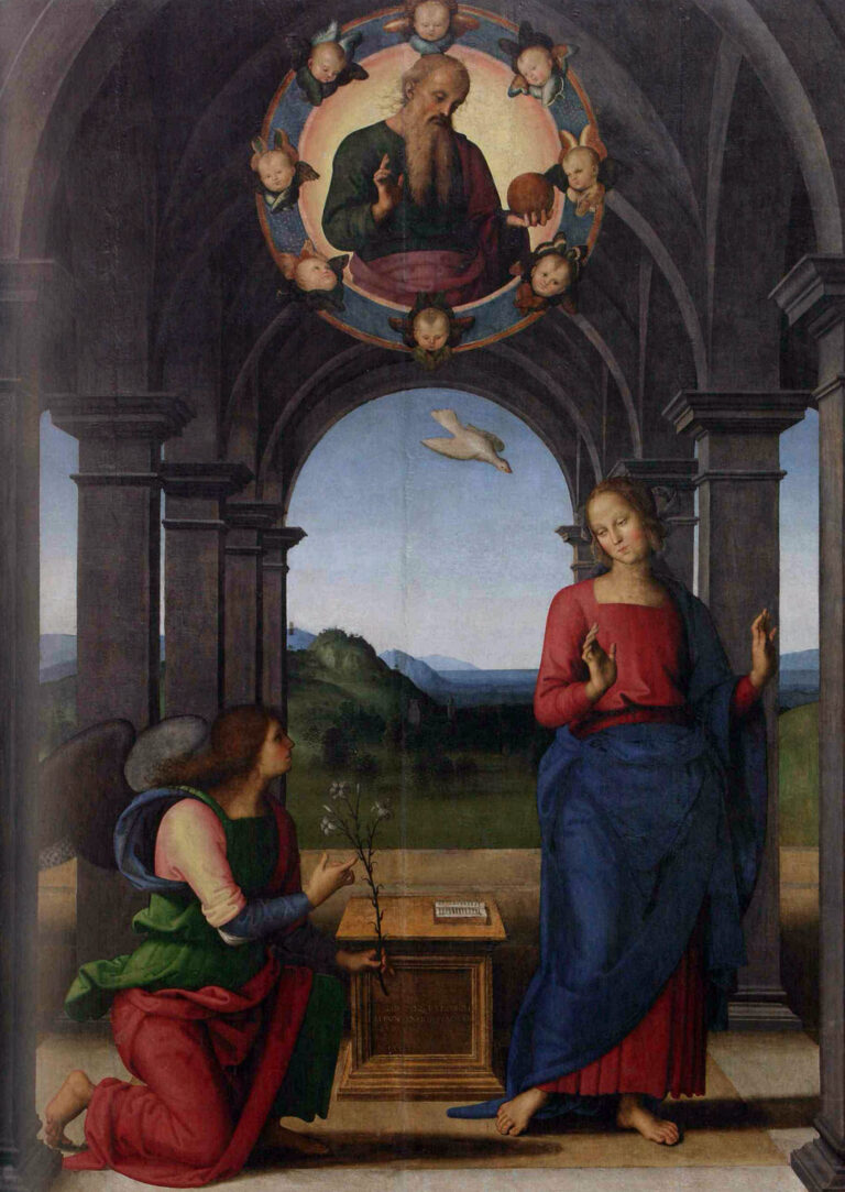 Perugino, Annunciazione, 1488-1490, olio su tavola, Fano, Chiesa di Santa Maria Nuova