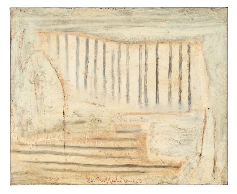 Raffaele Rossi, Animale sacro, 2023, tecnica mista su tavola, 24,5x30,5x1cm. Courtesy Kyro Art Gallery, Pietrasanta