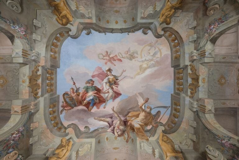 Sala dei Galliari Palazzo Nuovo. Trionfo dell'Eroe Visconteo sul Tempo e la Discordia. Palazzo Visconti, Brignano Gera d'Adda