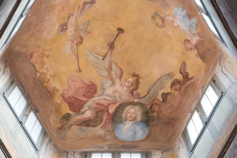 Sala del Trono di Palazzo Nuovo. La Fama porta in trionfo Alfonso Visconti. Palazzo Visconti, Brignano Gera d'Adda