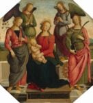 Seguace di Perugino (Antonio da Viterbo, detto il Pastura?), Madonna col Bambino e due angeli, Santa Rosa e Santa Caterina d'Alessandria, 1500 circa, olio su tavola, Washington, National Gallery of Art