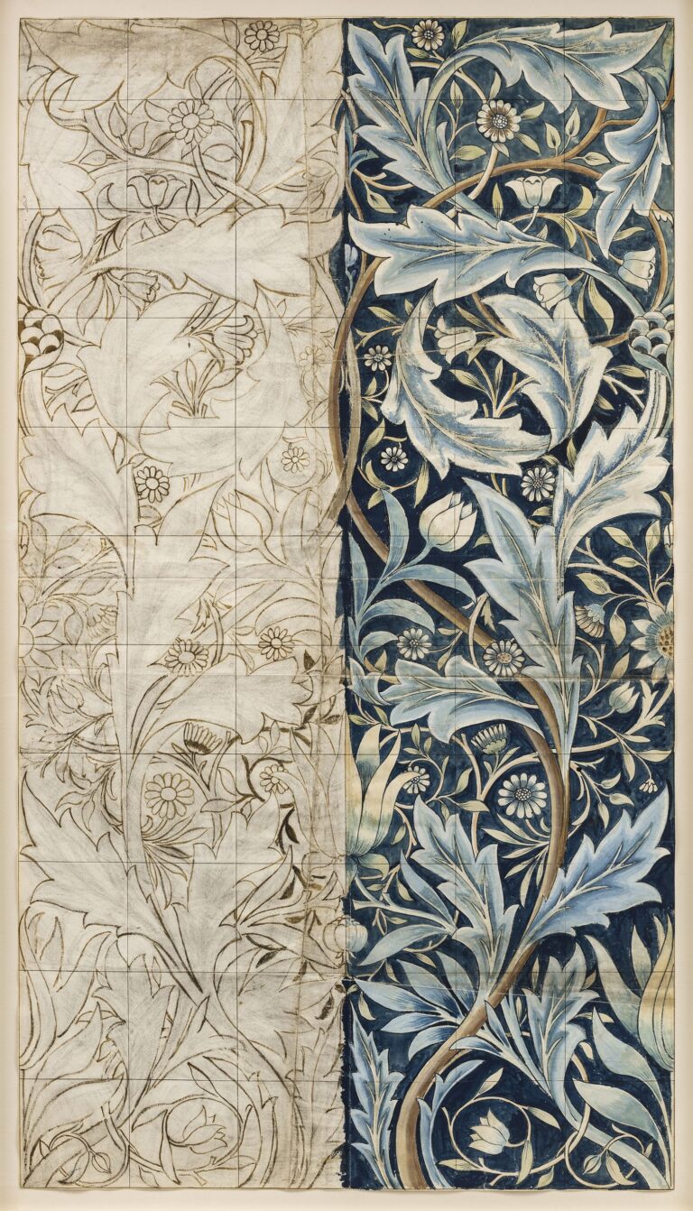 William Morris, Disegno di piastrella per pannello a Membland Hall, 1876, William Morris Gallery, Londra